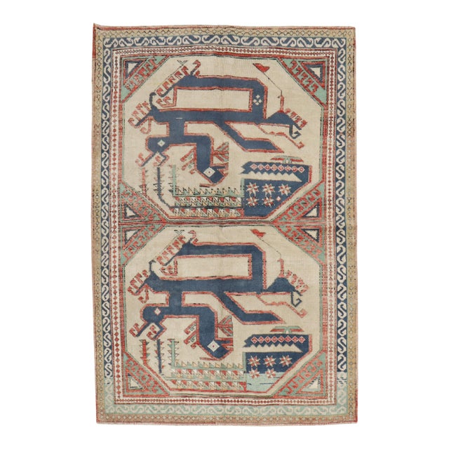 20th Century Zabihi Collection Turkish Slithering Snake Anatolian Rug - 4'3" x 6' For Sale