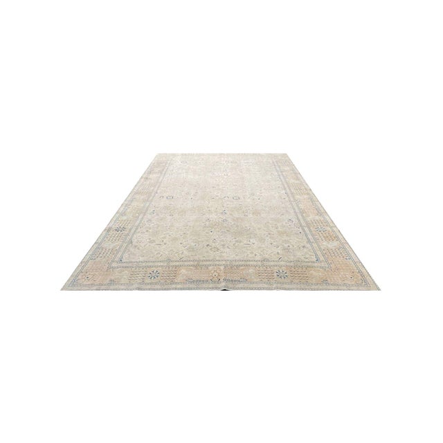 Exact Size: 10'0" x 15'6" Color: Gold Age: Old Materials: Wool Construction: Hand Knotted Origin: Iran