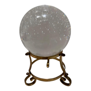 Great City Traders Vintage Bubble Crystal Ball on Brass Stand