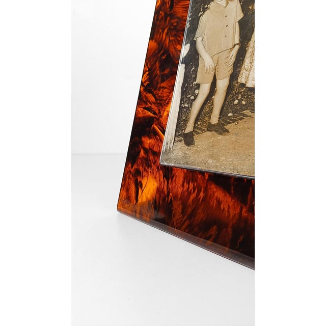 Gold Large Picture Frame in Tortoiseshell Effect Acrylic Glass, Italy, 1970s For Sale - Image 8 of 18
