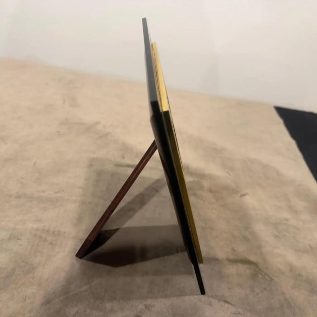 Metal 1960s Mid-Century Modern Brass and Smoked Glass Luxury Italian Picture Frame For Sale - Image 7 of 14