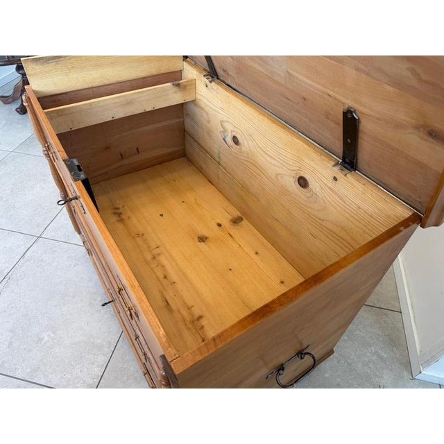 Wood Farmhouse Chest in Cherry Wood For Sale - Image 7 of 15