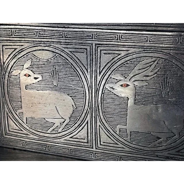 Fine Korean Iron Tobacco Box with Silver Inlay Joseon Dynasty For Sale - Image 9 of 13