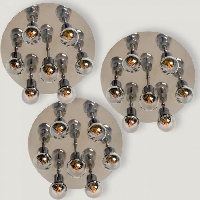 Chrome Flush Mount from Cosack Leuchten, 1970s For Sale - Image 11 of 14