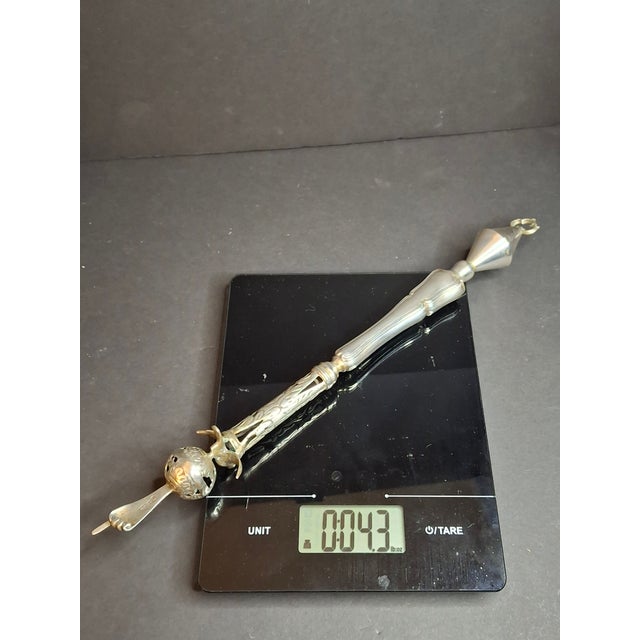 Large Antique Vintage Russian 84 Silver Torah Pointer Yad 13.75" Composite 121g For Sale - Image 18 of 18