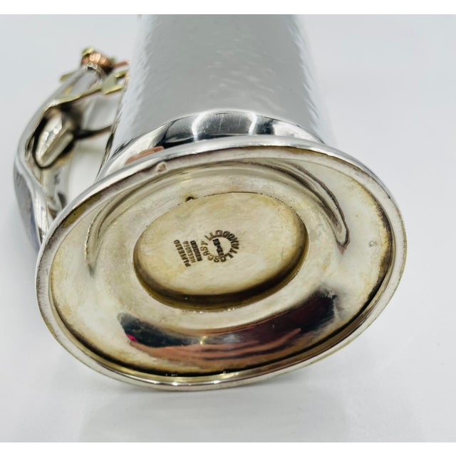 1960s Los Castillo Silver-Plated Pitcher With Lapis Bird Handle, Taxco For Sale - Image 12 of 16