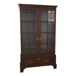 Stickley Colonial Williamsburg Mahogany Bookcase W. Wood Shelves For Sale