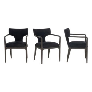 Restoration Hardware Black Dining Chairs, 6 For Sale