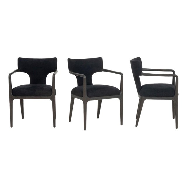Restoration Hardware Black Dining Chairs, 6 For Sale