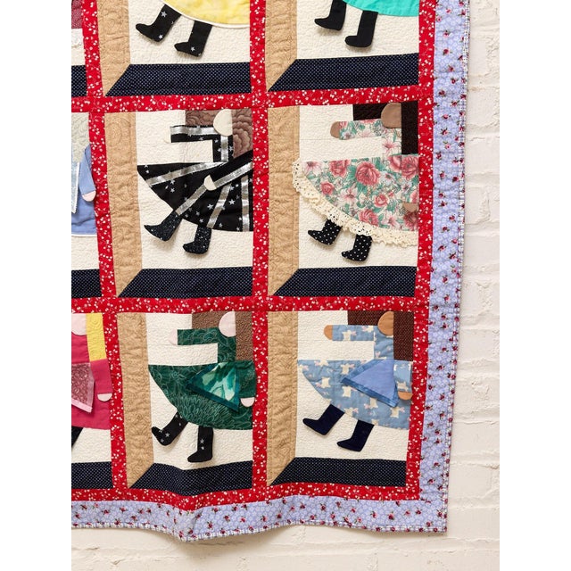 Mid 20th Century Girl Art Quilt Patchwork For Sale - Image 5 of 10