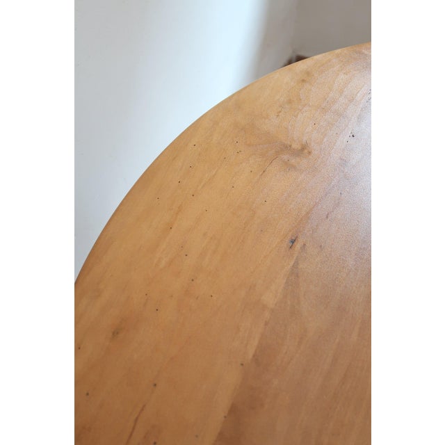 Art Deco Round Ash Dining Table with Stepped Column Base, France, 1930s For Sale - Image 8 of 11