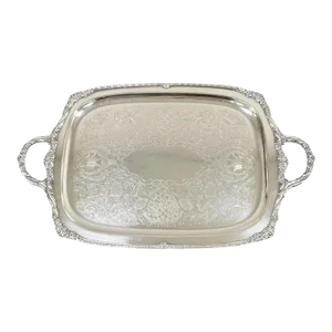 Mid 20th Century Rogers Bros. 1847 Heritage 9493 Large Silver Plated Serving Platter Tray