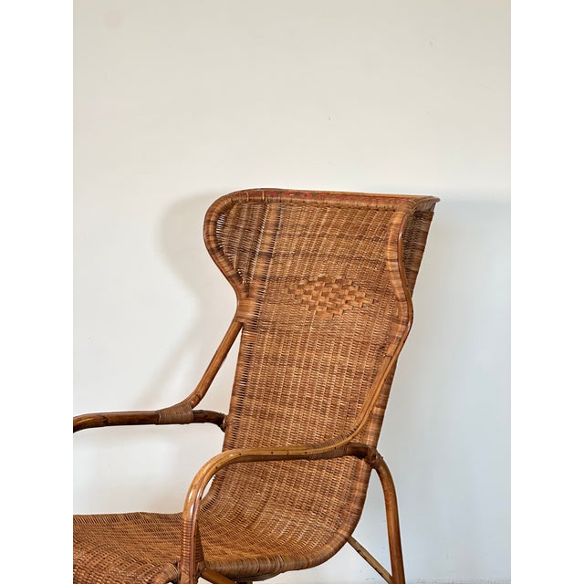 Wicker and Bamboo Armchair, 1970s For Sale - Image 11 of 18