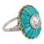 Art Deco Style 2.84 Carat Diamond Turquoise Emerald Platinum Cocktail Ring, Size 7 For Sale - Image 4 of 6