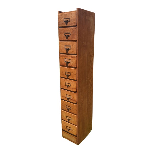 Antique Oak 10 Drawer File or Storage Cabinet 1920s For Sale