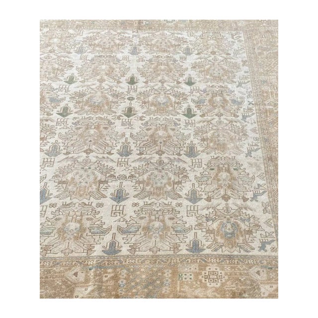 Beige 1960s Old Persian Karajeh Area Rug 7x7 For Sale - Image 8 of 10