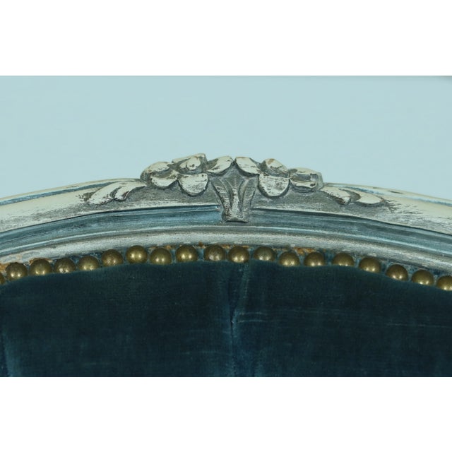 Pair French Louis XV Style Decorator Open Armchairs For Sale - Image 4 of 13