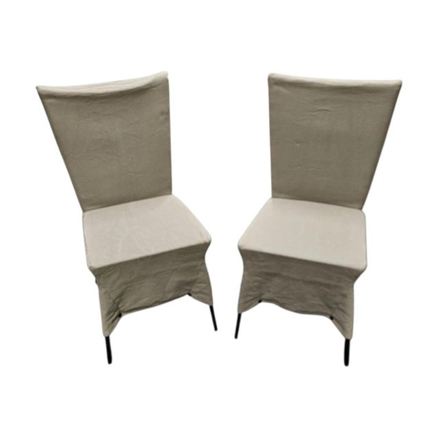Canvas Dining Chairs by Gerard Van Den Berg, Set of 2 For Sale - Image 5 of 13