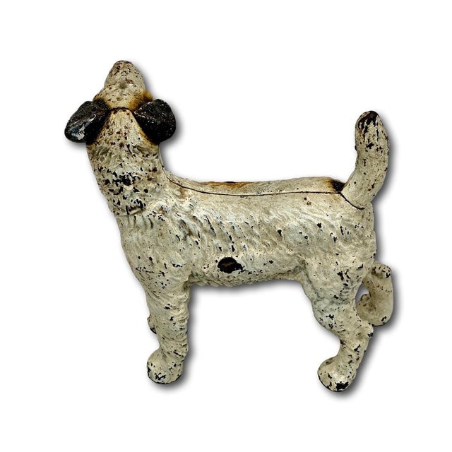 Vintage 1930s American Hubley Manufacturing Company Cast Iron Fox Terrier Dog Doorstop For Sale - Image 13 of 18