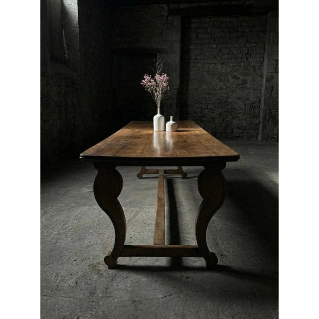 Antique French Monastery Dining Table in Nutwood, 1800s For Sale - Image 6 of 8
