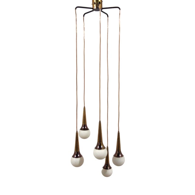 Five-Light Waterfall Lamp from Stilnovo, 1950s For Sale