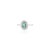 Contemporary Natural Emerald Diamond Halo Art Deco Ring Size 5.5 in 14k White Gold For Sale - Image 3 of 14