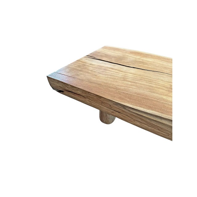 Wood Solid Teak Wood Table Modern Organic For Sale - Image 7 of 10