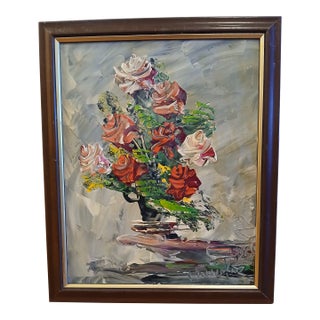 1990s Morris Katz Original Framed Oil Painting on a Board For Sale