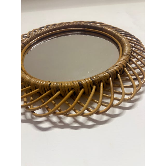 Vintage Wicker Mirror, 1960 For Sale - Image 9 of 14