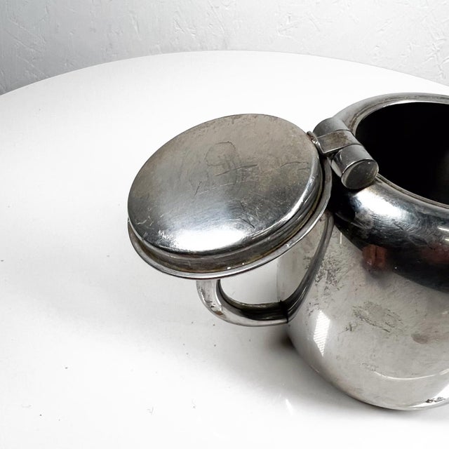1950s Vintage Art Deco Stylish Small Tea Pot Stainless Steel For Sale - Image 11 of 12