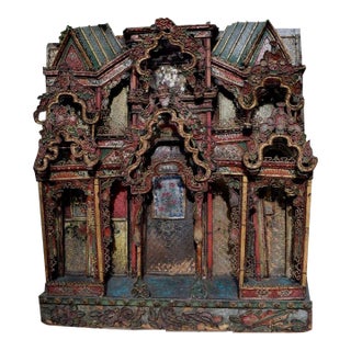 Chinese Polychrome-Decorated Architectural Panel For Sale