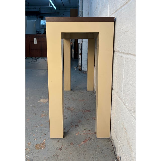 Paper Vintage Two Tone Laminate Console Table For Sale - Image 7 of 9