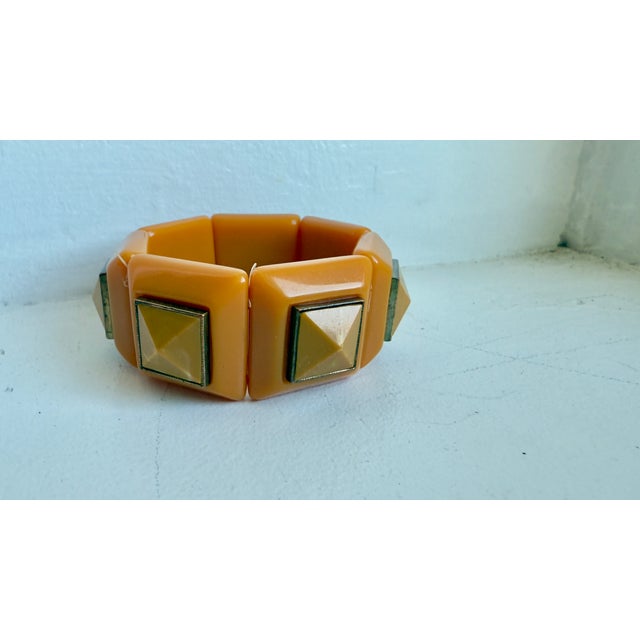 Vintage Mid-Century Modern Tangerine Stretch Bracelet, 1960s For Sale - Image 10 of 10