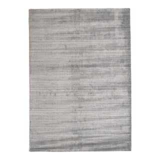 Hand-Knotted Modern Textured Wool & Silk Rug 5'8" X 8'0" For Sale