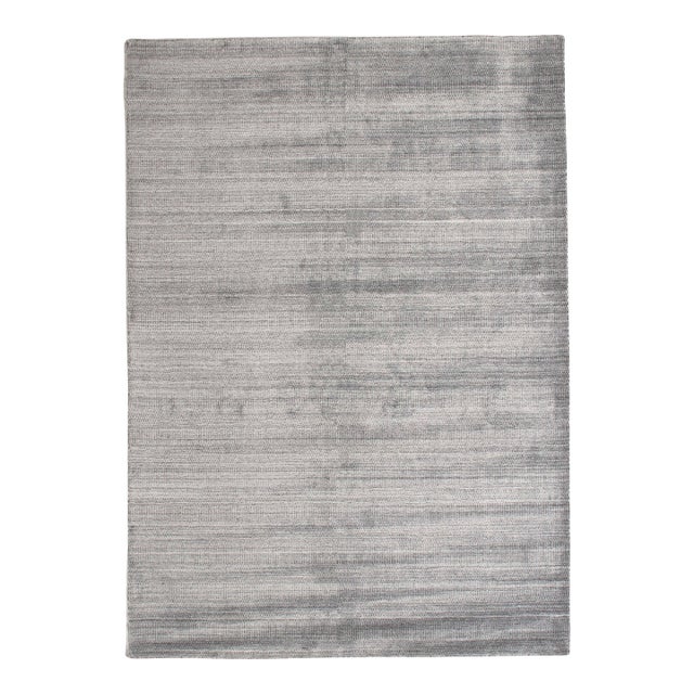 Hand-Knotted Modern Textured Wool & Silk Rug 5'8" X 8'0" For Sale