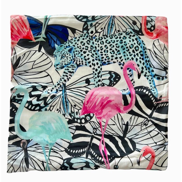 African Contemporary It’s a Jungle Out There Tropical Animal Pillow Cover For Sale - Image 3 of 12