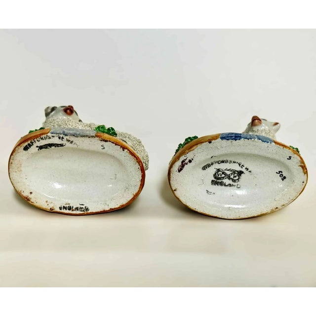 Late 19th Century Staffordshire Vases Antique Sheep and Ram - A Pair For Sale - Image 5 of 9