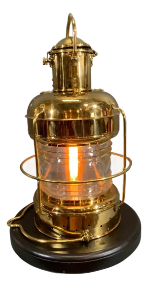 1958 Brass "Not Under Command" Ship's Anchor Lantern by Nippon Sento Co. LTD