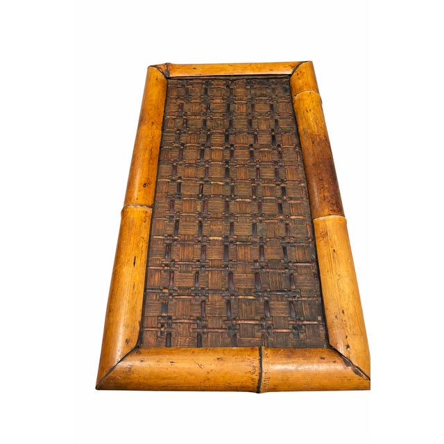 Vintage 1970s Honey-Toned Bamboo & Woven Rattan Cabinet For Sale - Image 15 of 16