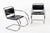 Mid-Century Modern Bauhaus Mr20 Black Leather Arm Chairs by Mies Van Der Rohe for Knoll, 1979 For Sale - Image 3 of 13
