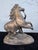 Neoclassical Early 20th Century Signed Classical Bronze-Tone Sculpture of Youth Restraining a Rearing Horse For Sale - Image 3 of 10