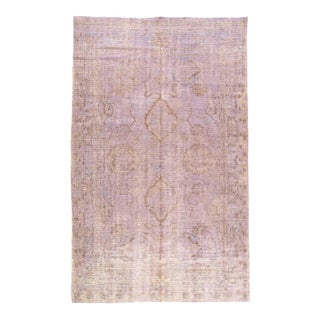 Pasargad DC Modern Light Lavender Hand Knotted Vintage Rug For Sale