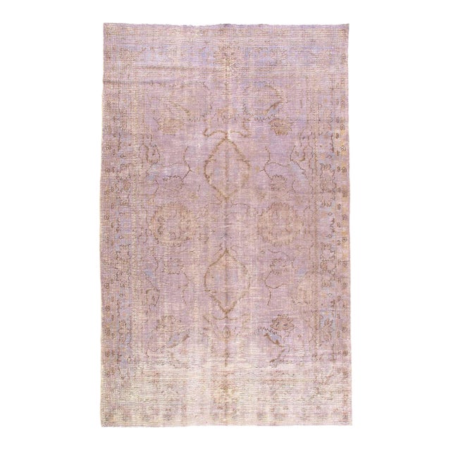 Pasargad DC Modern Light Lavender Hand Knotted Vintage Rug For Sale