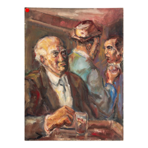 Henry d'Amico Three Men Drinking Oil on Canvas