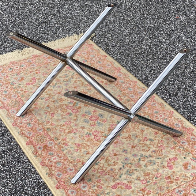 Vintage Mid-Century Modern Tubular Chrome X Coffee Table Base For Sale - Image 10 of 10