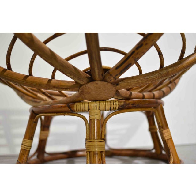 Vintage Rattan Bamboo Papasan Chair For Sale - Image 9 of 10