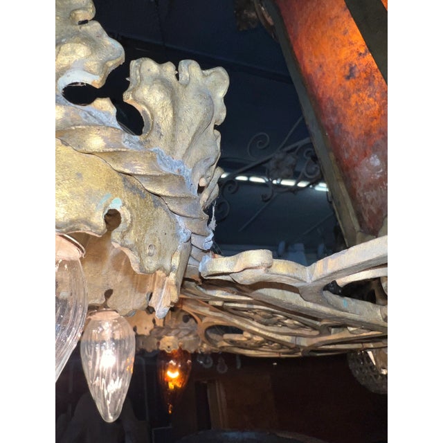 1910s Bronze Oversized Gothic Revival Chandelier For Sale - Image 4 of 12