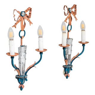 Wall Sconces with Ribbon Motif, 1990s, Set of 2 For Sale