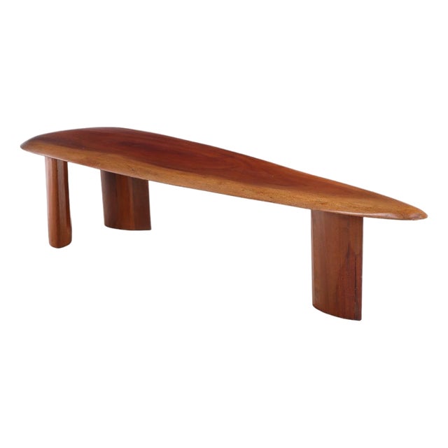 A French Sculptural Freeform Mahogany Coffee Table, C. 1975. For Sale