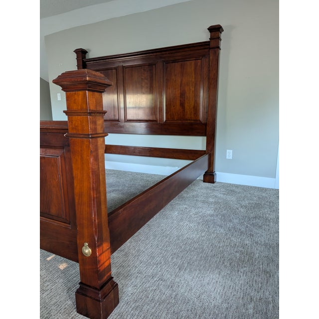 Wood Statton Wainscot Colonial King Bed For Sale - Image 7 of 18
